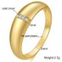 yfstyle 18k Gold Plated Cubic Zircon Engagement Ring for Women Girls Chunky Dome Band Ring Minimalist Promise Rings Baroque Style Round Signet Ring Size 6-10 Jewelry Gift