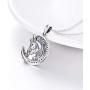 YFN Unicorn Crescent Necklace 925 Sterling Silver Unicorn Gift for Women Girls