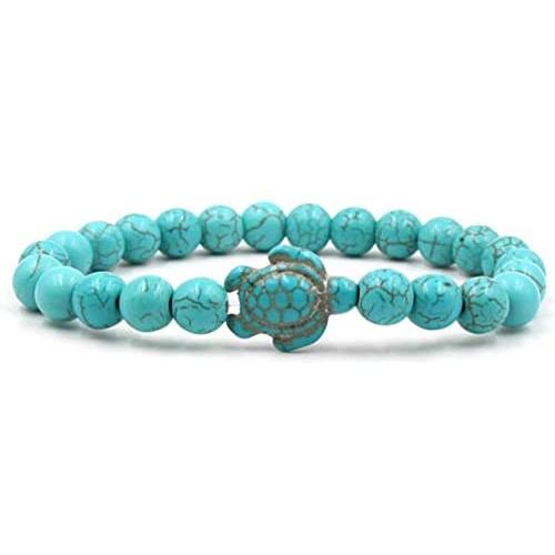 Comelyjewel Premium Quality Turtle Beads Bracelets for Women Men Classic Natural Stone Elastic Friendship Bracelet Beach Jewelry