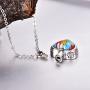 FCZDQ Cremation Jewelry Miss You Forever Birthstone Ashes Necklace Urn Pendant Memorial Keepsake