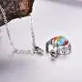 FCZDQ Cremation Jewelry Miss You Forever Birthstone Ashes Necklace Urn Pendant Memorial Keepsake FCZDQ Cremation Jewelry Miss You Forever Birthstone Ashes Necklace Urn Pendant Memorial Keepsake