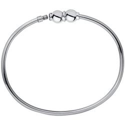 Lighthouse Creations The Traditional Sterling Silver Double Ball Threaded Bracelet from Cape Cod