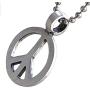 Peace Sign Jewelry Hippie Reggae Disco 70s Fashion Peace Symbol protection Amulet Pewter Pendant Necklace Charm Mens Womens Girls Boys Unisex for men women girls boys gay w Silver Ball Chain
