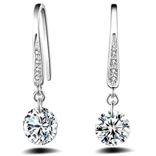 YAZILIND Drop Dangle Earrings Silver Cubic Zirconia Sparkling Women Hook Earrings Elegant Vintage Shinning Statement Party Jewelry YAZILIND Drop Dangle Earrings Silver Cubic Zirconia Sparkling Women Hook Earrings Elegant Vintage Shinning Statement Party Jewelry