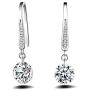 YAZILIND Drop Dangle Earrings Silver Cubic Zirconia Sparkling Women Hook Earrings Elegant Vintage Shinning Statement Party Jewelry