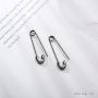 Cinlan S925 Silver Simple Paper Clip Earrings Stylish Punk Goth Safety Pin Earrings