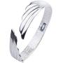 HYLJ Sterling Silver Plated Vintage Double Big Angel Wings Adjustable Bangle Bracelet,63MM
