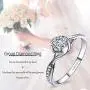 Sunamy Endless Love Matching Couple Rings for Him and Her Set, Adjustable S925 Silver Romantic Heart Design, Engagement Ring Anniversary Ring