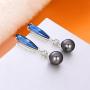 Kemstone Silver Plated Diamond and Pearl Dangle Earrings