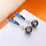 Kemstone Silver Plated Diamond and Pearl Dangle Earrings Kemstone Silver Plated Diamond and Pearl Dangle Earrings