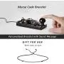 Morse Code Bitch Bracelet 925 Sterling Silver Handmade Bead Adjustable String Bracelets Inspirational Jewelry for Women
