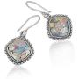 PZ Paz Creations Roman Glass Dangle Earrings For Women Girls | Sterling Silver Intricate Design | Hypoallergenic For Pierced Ears