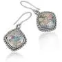 PZ Paz Creations Roman Glass Dangle Earrings For Women Girls | Sterling Silver Intricate Design | Hypoallergenic For Pierced Ears
