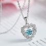Forever Love Heart Women Necklace 925 Sterling Silver Rose Gold Plated November Birthstone Pendant Necklaces for Women Birthday Gift for Mom Women Wife Girls Her with Zirconia Christmas Jewelry Gift