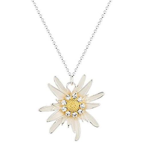 luomart Flower Edelweiss Pendant Necklace&Earrings,Sunflower Daisy Necklaces Jewelry Gift for Women Girls