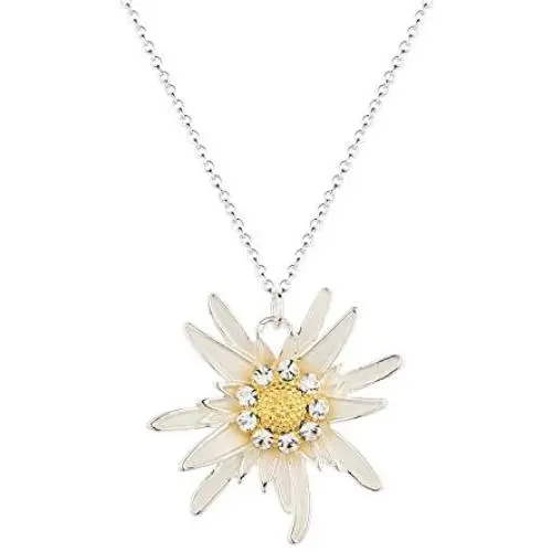 luomart Flower Edelweiss Pendant Necklace&Earrings,Sunflower Daisy Necklaces Jewelry Gift for Women Girls luomart Flower Edelweiss Pendant Necklace&Earrings,Sunflower Daisy Necklaces Jewelry Gift for Women Girls