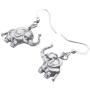 WEVENI Alloy Silver Gold Plated Cute Tiny Elephant Earrings Dangle Drop Antique Jewelry For Women Girls Dainty Gift