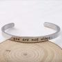 WUSUANED Friendship Bracelet You are Not Alone Cuff Bracelet Inspirational Quote Jewelry Encouragement Gift for Best Friend