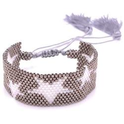 Boho Chic Wide Glass Seed Beads Adjustable Tassel Bracelet Fashion Jewelry