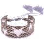 Boho Chic Wide Glass Seed Beads Adjustable Tassel Bracelet Fashion Jewelry