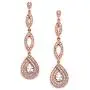 Mariell Micro-Pave Rose Gold CZ Art Deco Dangle Chandelier Wedding Earrings - Blush Jewelry for Brides
