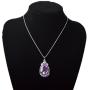 Vinjewelry Sofia Necklace Amulet Teardrop Amethyst Pendant Necklace Sofia Princess Costumes Jewelry for Little Girls