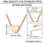 Hipunk Tiny Small Necklace Womenm 316L Stainless Steel Minimalist Dainty Music/Heart/Triangle/Pentagon/Hexagon Pendant Polished Birthday Jewelry