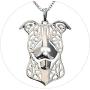Pit Bull Dog Sterling Silver Necklace Dangle Earrings Set by Ginger Lyne Ears Down Puppy Dog Pet Pendant Box Chain Doggie Animal Paw Print Heart Jewelry for Pit Mom Women Girls Teens