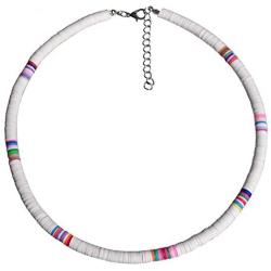 The Woos 2 Pcs African Vinyl Disc Beaded Pearl Necklaces Waterproof Braided Leather Necklace Wax Rope Chain Set Handmade Summer Beach Ethnic Style for Women Jewelry