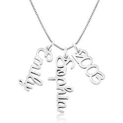 MyNameNecklace Personalized Vertical Name Necklace in Cursive in Sterling Silver 925 / Gold Plating - Classic Delicate Jewelry Gift for Her