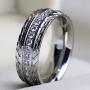 wedding ring set Two Rings His Hers Couples Matching Rings Womens 2pc White Gold Filled Square CZ Wedding Engagement Ring Bridal Sets & Mens Titanium Wedding Band