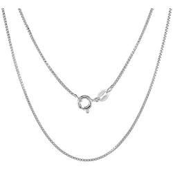 Sterling Silver 925 Box Chain Necklace, Silver Box Link Necklace, Sterling Silver Chain 16-30 Inch, Made In Italy