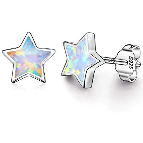 Gold Star Earrings for Girls, Hypoallergenic Fire Opal Stud Earrings For Women ARSKRO S925 Sterling Sliver Little Small Tiny Cute Earring Jewelry Gifts for Sensitive Ears Toddlers Kids Gold Star Earrings for Girls, Hypoallergenic Fire Opal Stud Earrings For Women ARSKRO S925 Sterling Sliver Little Small Tiny Cute Earring Jewelry Gifts for Sensitive Ears Toddlers Kids