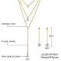 Mealguet Jewlery 3 Layers Multilayer Cubic Zirconia Charm Lariat Sexy Long Chain Y Necklace Dangle Earrings Jewelry Set