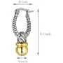 8MM Ball with Rope Design Drop Two Tone Earrings 8MM Ball with Rope Design Drop Two Tone Earrings