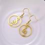 TEAMER Fashion Music Treble G Clef Dangle Earrings Stainless Steel Musical Note Round Pattern Hollow Out Drop Jewelry for Women Girls