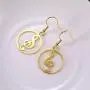 TEAMER Fashion Music Treble G Clef Dangle Earrings Stainless Steel Musical Note Round Pattern Hollow Out Drop Jewelry for Women Girls
