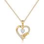 IEFRICH Initial Heart Necklace for Women Girls, Cubic Zirconia Dainty Initial Heart Necklace for Women Teen Girls Jewelry Gifts