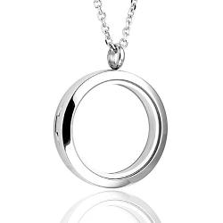 Jovivi 25mm/30mm Living Floating Memory Glass Locket Necklace - Stainless Steel Secure Magnetic Closure