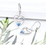 JO WISDOM Women Claddagh Earrings,925 Sterling Silver Irish Celtic Claddagh Love Heart Drop & Dangle Leverback Earrings