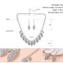 Brishow Bridal Wedding Necklace Set Silver Crystal Earrings Rhinestone Brides Necklace Chain for Women and Girls