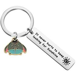 KUIYAI It Never Hurts to Keep Looking for Sunshine Bar Kecyahin with Eeyore Charm A.A Milne Quote Jewelry Inspiration Gift