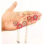 Touchstone Indian Bollywood Handcrafted Traditional Royal Mughal Kundan Polki Meenakari Enamel Colorful Wedding Designer Jewelry Long Necklace Set in Gold and Silver Tone for Women.