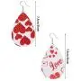 Valentine Leather Earrings Lightweight Teardrop Faux Leather Earrings for Women