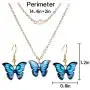 Butterfly Pendant Necklace Earrings Set Fashion Choker Necklaces Jewelry Gift For Women Girls