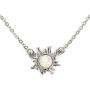 YAZILIND Artificial Opal Sunflower Shape Pendant Clavicle Chain Necklace