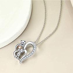 YAFEINI Elephant Necklace Sterling Silver Flying Butterfly Heart Pendant Jewelry Birthday Gifts for Women