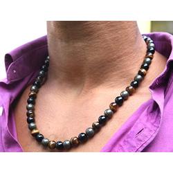 Auras by Osiris Beaded Necklaces for Men Healing Crystal Protection Stone Mens Necklaces Handmade in USA by Master Shaman