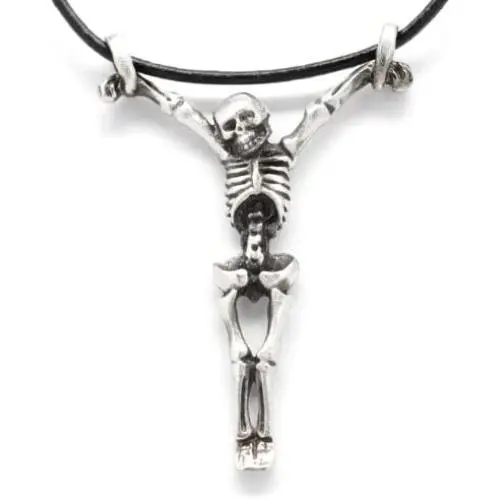 Trilogy Jewelry Pewter Hanging Skeleton Gothic Biker Pirate Pendant, Leather Necklace Trilogy Jewelry Pewter Hanging Skeleton Gothic Biker Pirate Pendant, Leather Necklace