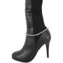 TFJ Women Western Jewelry Boot Bracelet Metal Chain Rhinestones String Shoe Charm Silver Color